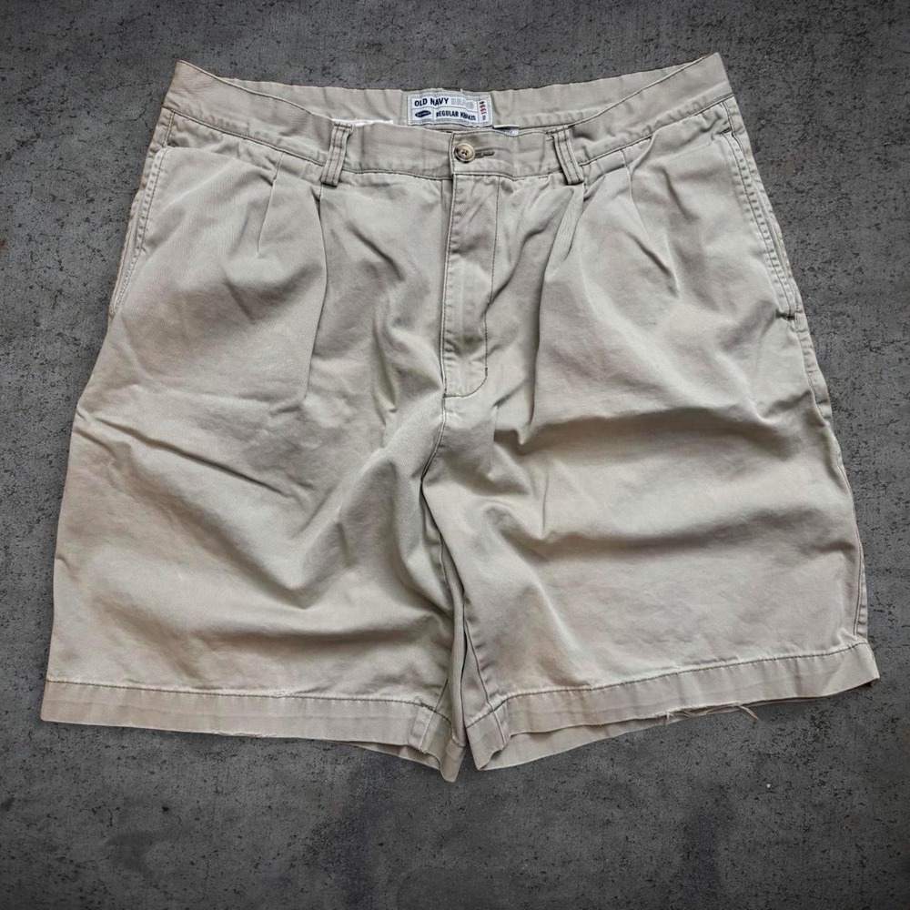 Vintage 00's Old Navy Khaki Shorts Size 38 Skate Preppy Casual Spring